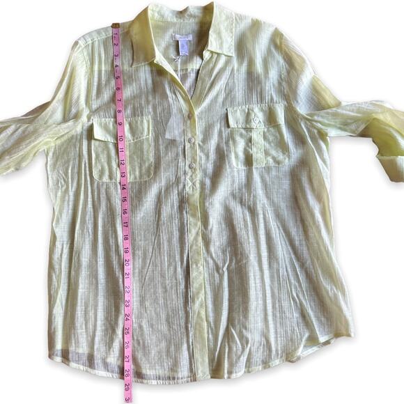 NWT- Chico’s Sheer Delight Emaline L/S Top In Soft Lime- Size 3 (XL) - Picture 12 of 14